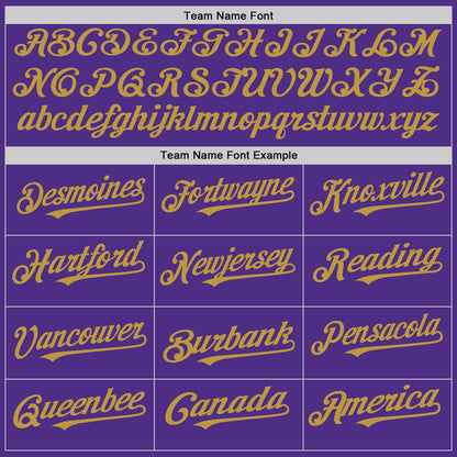 Custom Purple White-Old Gold Pinstripe Authentic Split Fashion Baseball Jersey - Sky-Custom