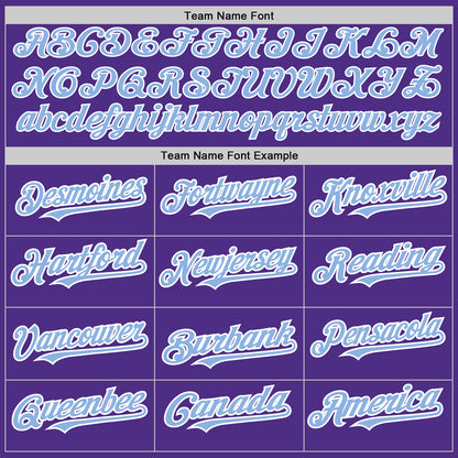 Custom Purple White-Light Blue Pinstripe Authentic Split Fashion Baseball Jersey - Sky-Custom