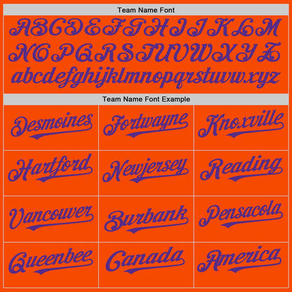 Custom Orange White-Purple Pinstripe Authentic Split Fashion Baseball Jersey - Sky-Custom