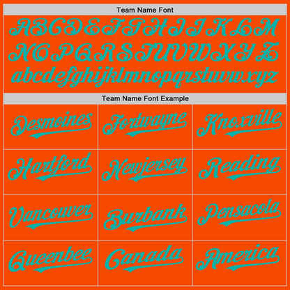 Custom Orange White-Aqua Pinstripe Authentic Split Fashion Baseball Jersey - Sky-Custom