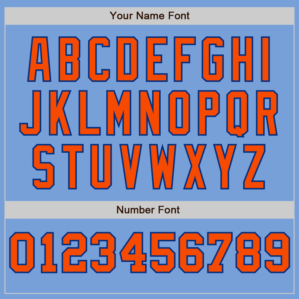 Custom Light Blue Royal-Orange Pinstripe Authentic Split Fashion Baseball Jersey - Sky-Custom