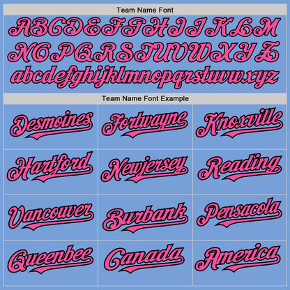 Custom Light Blue Black-Pink Pinstripe Authentic Split Fashion Baseball Jersey - Sky-Custom
