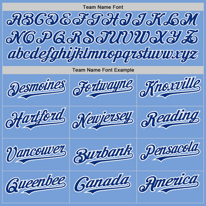 Custom Light Blue White-Royal Pinstripe Authentic Split Fashion Baseball Jersey - Sky-Custom