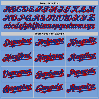 Custom Light Blue Red-Royal Pinstripe Authentic Split Fashion Baseball Jersey - Sky-Custom