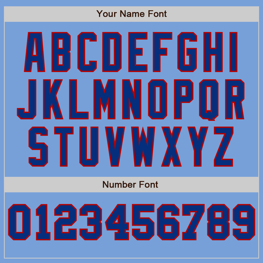 Custom Light Blue Red-Royal Pinstripe Authentic Split Fashion Baseball Jersey - Sky-Custom