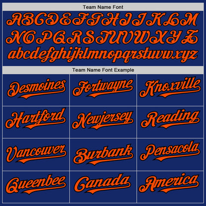 Custom Royal Black-Orange Pinstripe Authentic Split Fashion Baseball Jersey - Sky-Custom