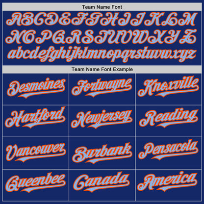 Custom Royal Orange-Light Blue Pinstripe Authentic Split Fashion Baseball Jersey - Sky-Custom