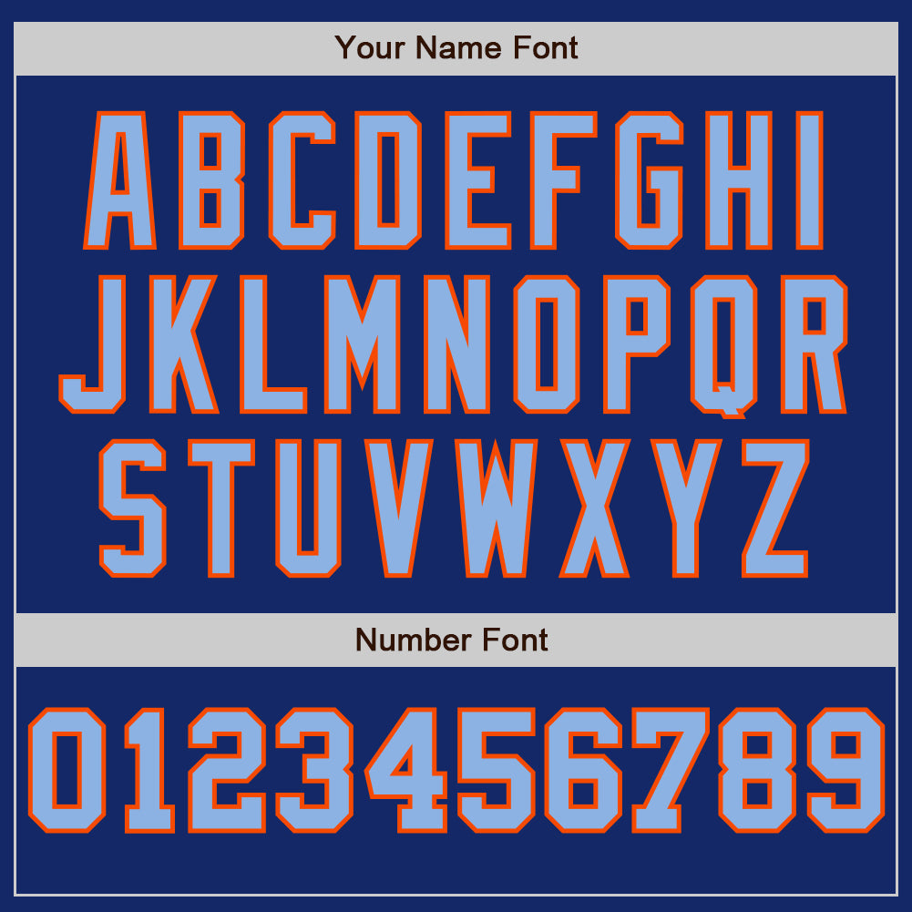 Custom Royal Orange-Light Blue Pinstripe Authentic Split Fashion Baseball Jersey - Sky-Custom