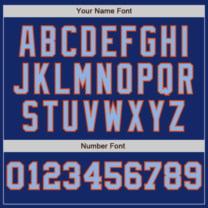 Custom Royal Orange-Light Blue Pinstripe Authentic Split Fashion Baseball Jersey - Sky-Custom
