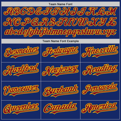 Custom Royal Yellow-Maroon Pinstripe Authentic Split Fashion Baseball Jersey - Sky-Custom