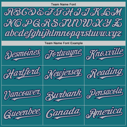 Custom Teal Gray-Navy Pinstripe Authentic Split Fashion Baseball Jersey - Sky-Custom