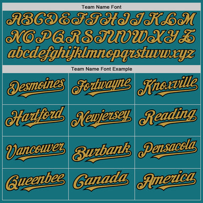 Custom Teal Old Gold-Black Pinstripe Authentic Split Fashion Baseball Jersey - Sky-Custom