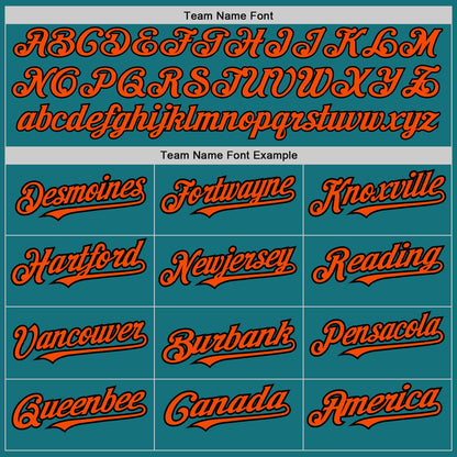 Custom Teal Orange-Black Pinstripe Authentic Split Fashion Baseball Jersey - Sky-Custom