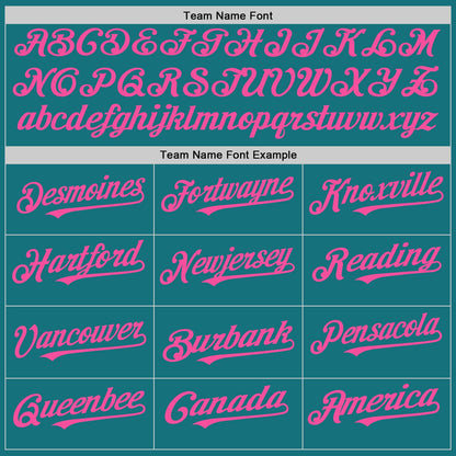 Custom Teal White-Pink Pinstripe Authentic Split Fashion Baseball Jersey - Sky-Custom