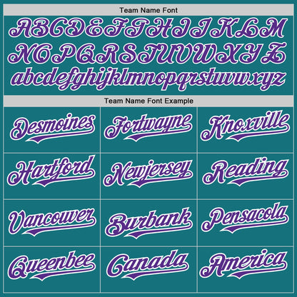 Custom Teal White-Purple Pinstripe Authentic Split Fashion Baseball Jersey - Sky-Custom