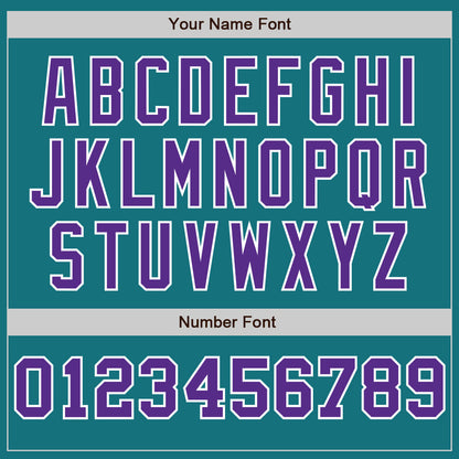 Custom Teal White-Purple Pinstripe Authentic Split Fashion Baseball Jersey - Sky-Custom
