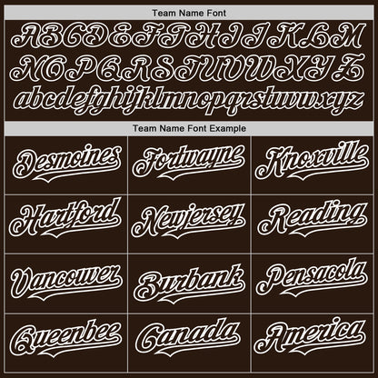 Custom Brown White-Brown Pinstripe Authentic Split Fashion Baseball Jersey - Sky-Custom