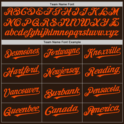 Custom Brown White-Orange Pinstripe Authentic Split Fashion Baseball Jersey - Sky-Custom