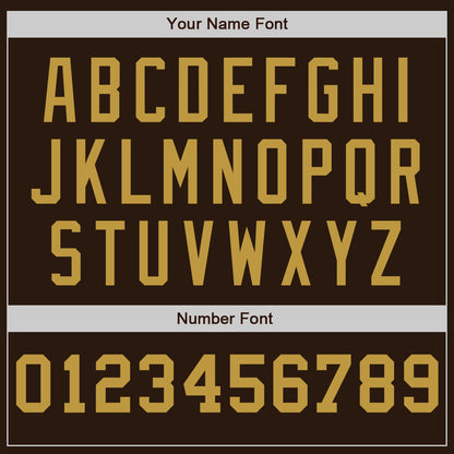 Custom Brown White-Old Gold Pinstripe Authentic Split Fashion Baseball Jersey - Sky-Custom