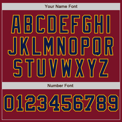 Custom Crimson Gold-Navy Pinstripe Authentic Split Fashion Baseball Jersey - Sky-Custom
