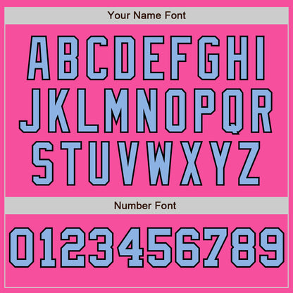 Custom Pink Light Blue-Black Pinstripe Authentic Split Fashion Baseball Jersey - Sky-Custom