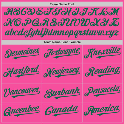 Custom Pink White-Kelly Green Pinstripe Authentic Split Fashion Baseball Jersey - Sky-Custom