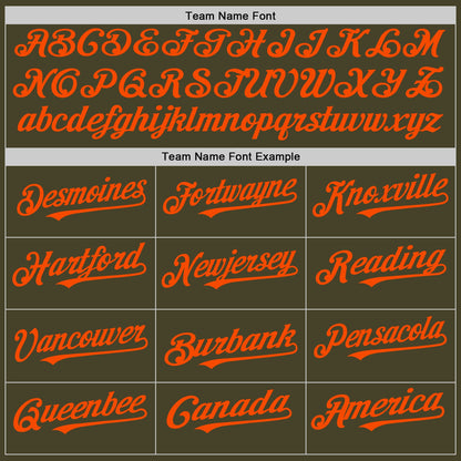 Custom Olive White-Orange Pinstripe Authentic Split Fashion Salute To Service Baseball Jersey - Sky-Custom