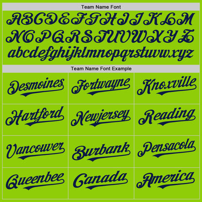 Custom Neon Green White-Navy Pinstripe Authentic Split Fashion Baseball Jersey - Sky-Custom