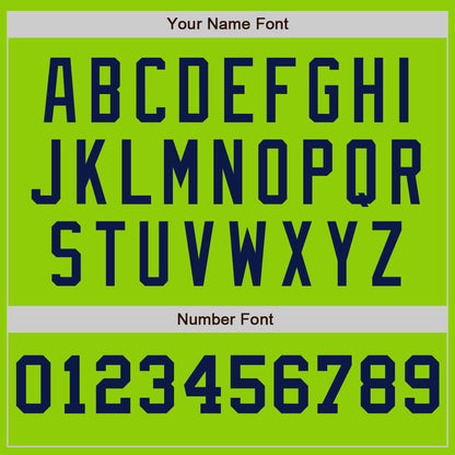 Custom Neon Green White-Navy Pinstripe Authentic Split Fashion Baseball Jersey - Sky-Custom