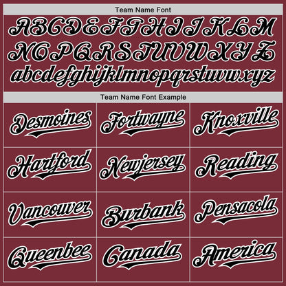 Custom Burgundy White-Black Pinstripe Authentic Split Fashion Baseball Jersey - Sky-Custom