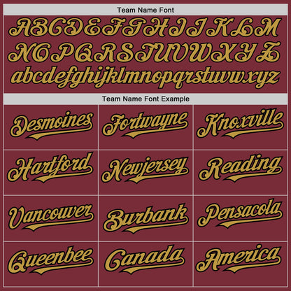 Custom Burgundy Old Gold-Black Pinstripe Authentic Split Fashion Baseball Jersey - Sky-Custom