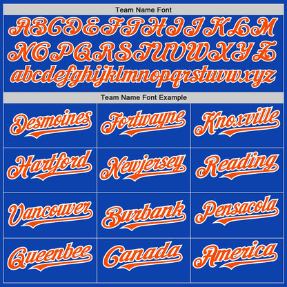 Custom Thunder Blue White-Orange Pinstripe Authentic Split Fashion Baseball Jersey - Sky-Custom