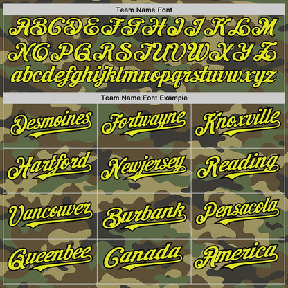 Custom Camo Neon Yellow Cream-Black Pinstripe Authentic Split Fashion Salute To Service Baseball Jersey - Sky-Custom