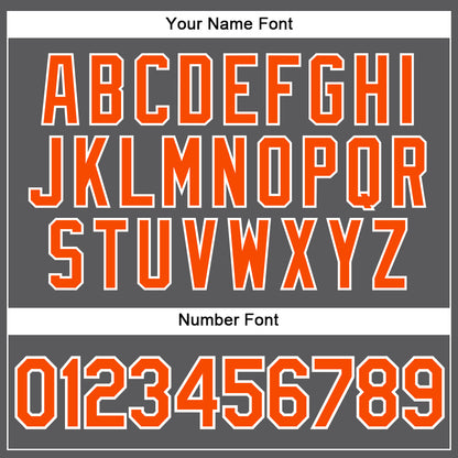 Custom Steel Gray Orange-White Authentic Baseball Jersey - Sky-Custom