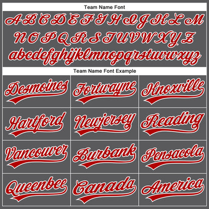 Custom Steel Gray Red-White Authentic Baseball Jersey - Sky-Custom