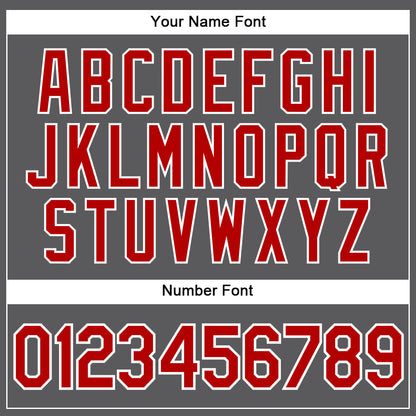 Custom Steel Gray Red-White Authentic Baseball Jersey - Sky-Custom