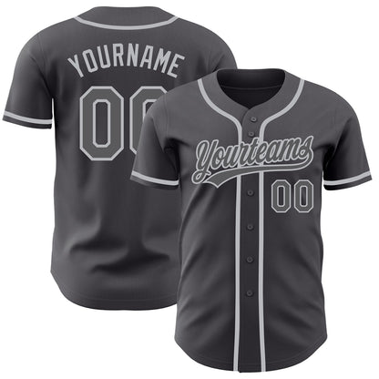 Custom Steel Gray Gray Authentic Baseball Jersey - Sky-Custom