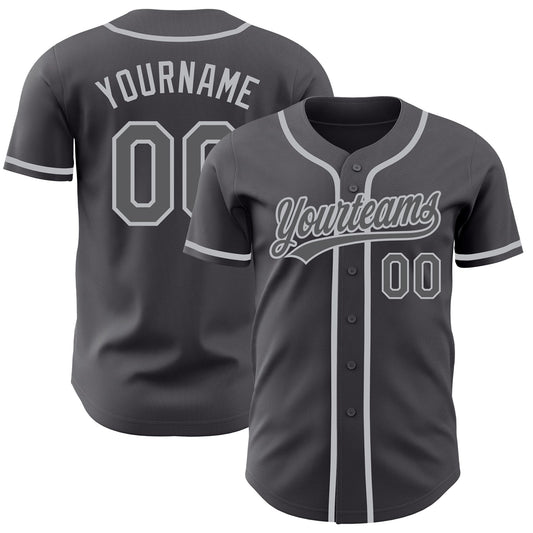 Custom Steel Gray Gray Authentic Baseball Jersey - Sky-Custom