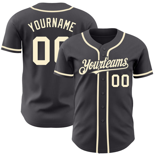 Custom Steel Gray Cream Authentic Baseball Jersey - Sky-Custom