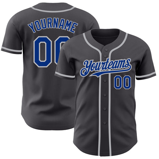 Custom Steel Gray Royal-Gray Authentic Baseball Jersey - Sky-Custom