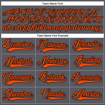 Custom Steel Gray Orange-Black Hockey Lace Neck Jersey - Sky-Custom