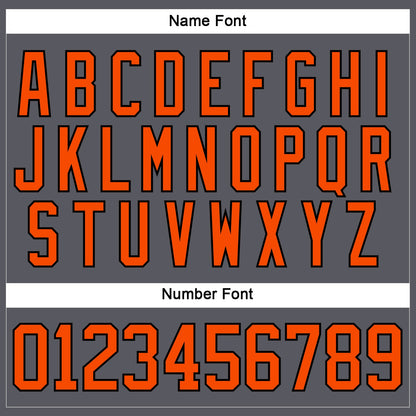 Custom Steel Gray Orange-Black Hockey Lace Neck Jersey - Sky-Custom