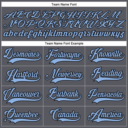 Custom Steel Gray Light Blue-Black Hockey Lace Neck Jersey - Sky-Custom