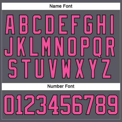 Custom Steel Gray Pink-Black Hockey Lace Neck Jersey - Sky-Custom