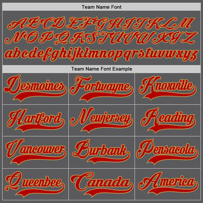 Custom Steel Gray Red-Old Gold Hockey Lace Neck Jersey - Sky-Custom