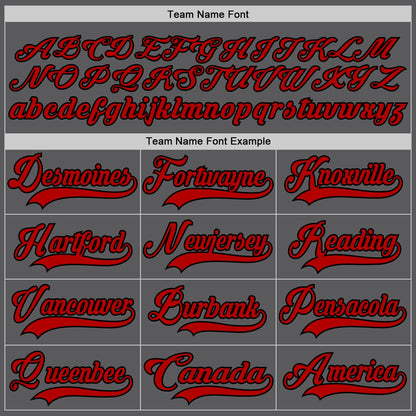 Custom Steel Gray Red-Black Hockey Lace Neck Jersey - Sky-Custom