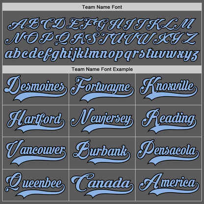Custom Steel Gray Light Blue-Black Hockey Lace Neck Jersey - Sky-Custom