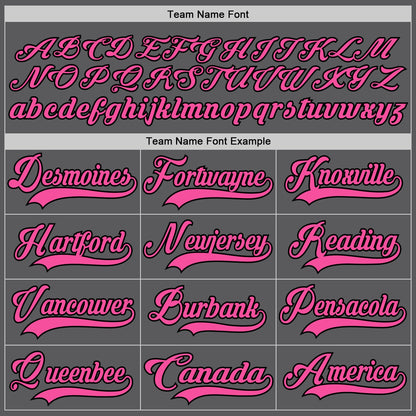 Custom Steel Gray Pink-Black Hockey Lace Neck Jersey - Sky-Custom