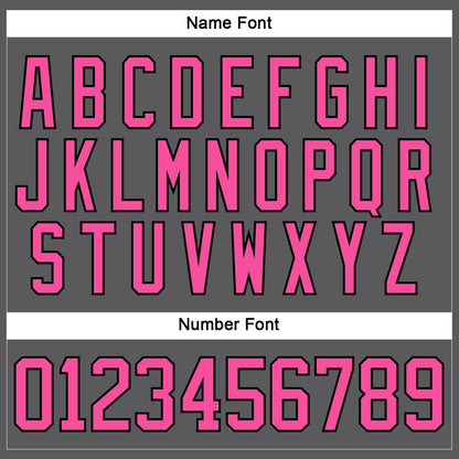 Custom Steel Gray Pink-Black Hockey Lace Neck Jersey - Sky-Custom