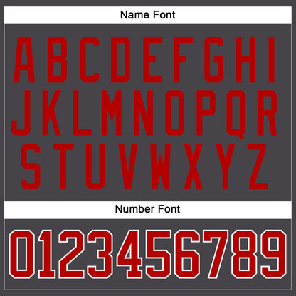 Custom Steel Gray Red-White Hockey Jersey - Sky-Custom